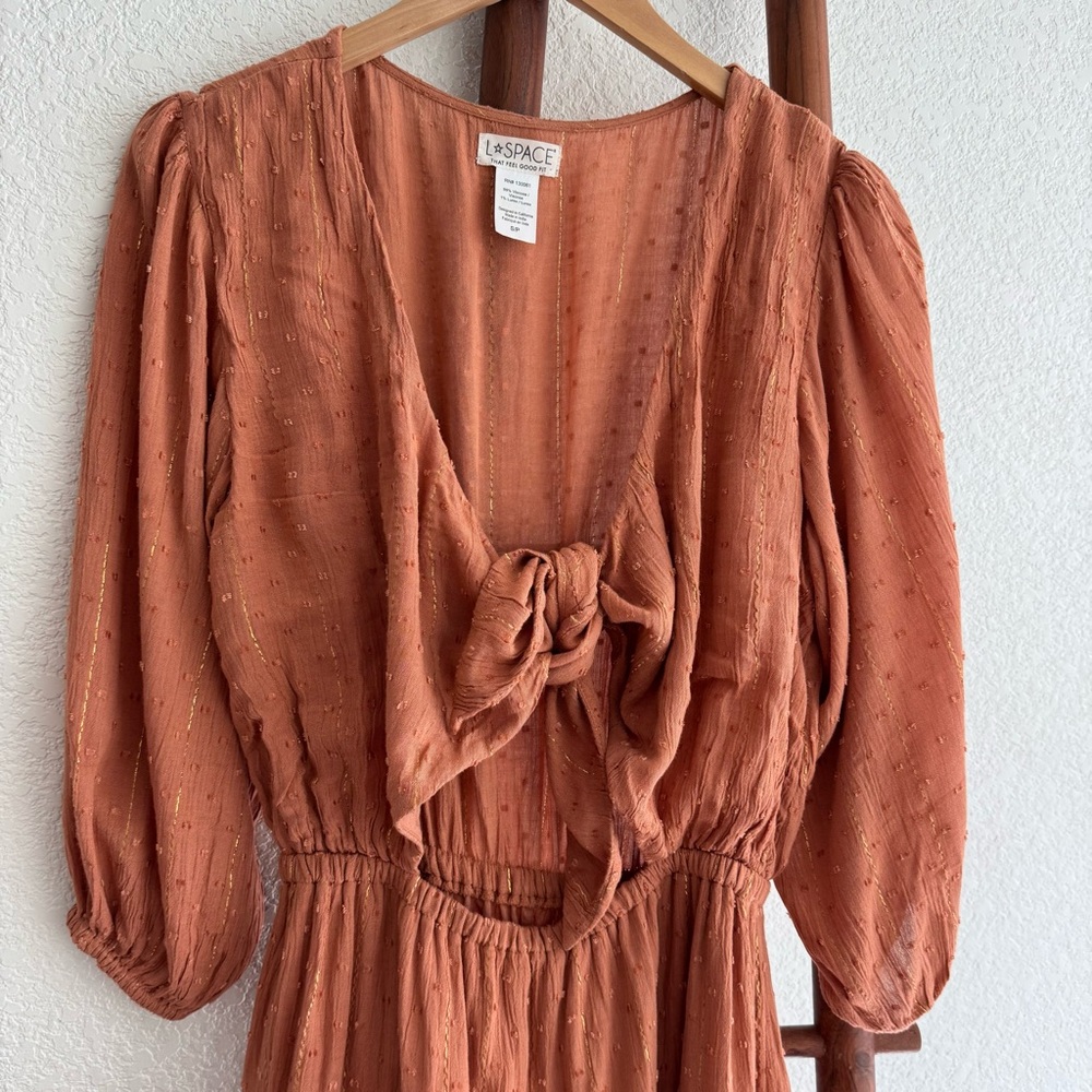 L*Space Stay Golden Beige Putty Tie Front Mini
Dress Size SP Small - Picture 4 of 12